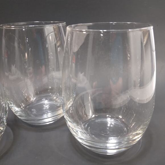 Set of 4 Libbey Clear 18 oz Large Stemless Wine Goblets Water Glasses 5" T GUC - Picture 4 of 7